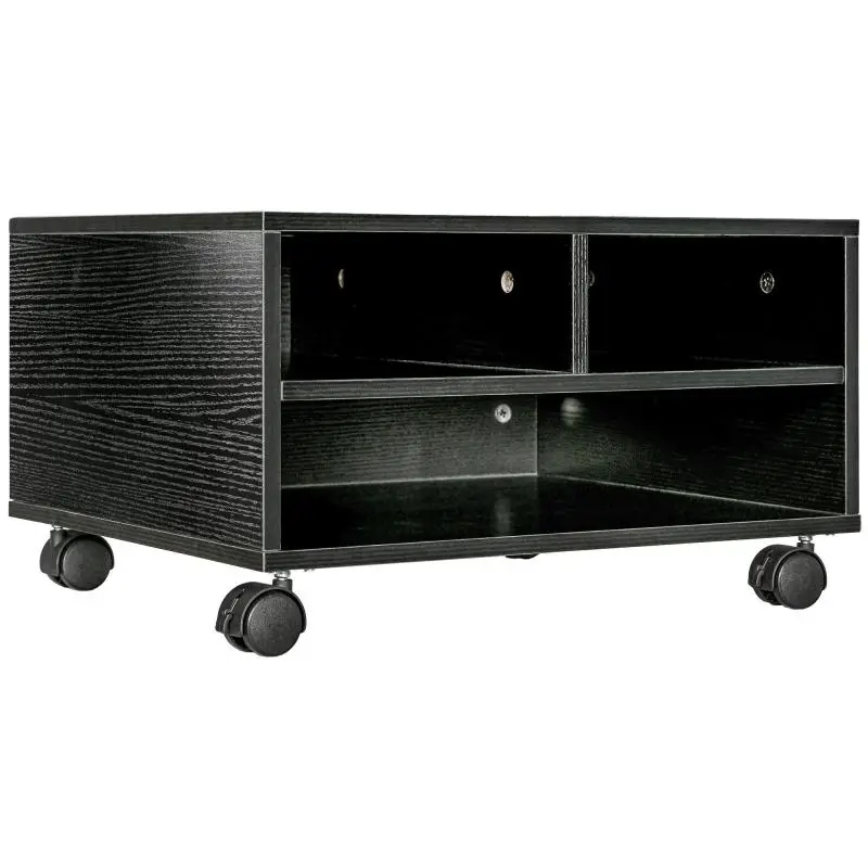 Wooden Printer Stand with Wheels, 47 cm