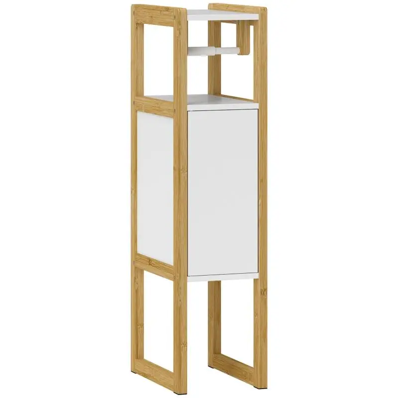Space-Saving Bathroom Unit with Toilet Paper Holder