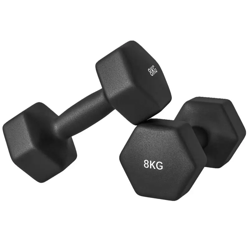 Set of 2 Hexagonal Dumbbells, 8 kg