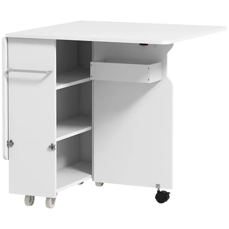 Foldable Drop-Leaf Table with Wheels, 130 x 80 cm