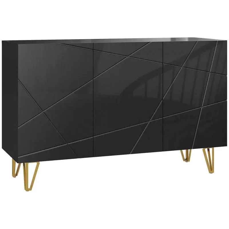Storage Unit with 2 Cabinets and Adjustable Shelf