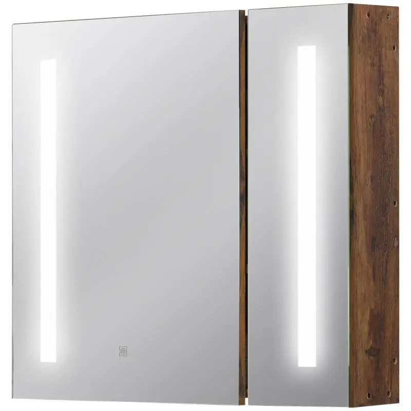 Bathroom Mirror Cabinet with LED Light, 70 cm