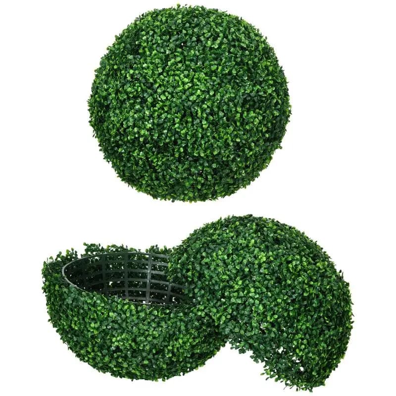 Set of 2 Artificial Boxwood Sphere Plants, 50 cm
