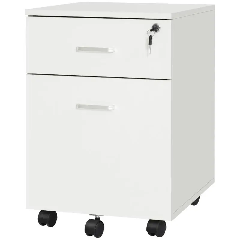 2-Drawer Lockable Filing Cabinet with Wheels