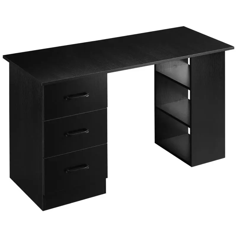 Wooden Desk with 3 Drawers and 3 Shelves