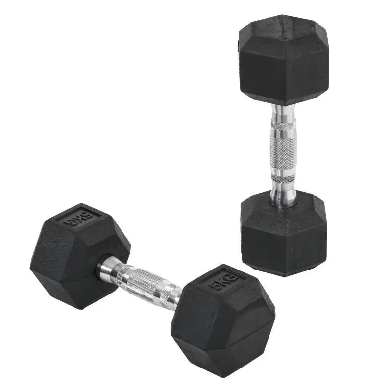 Set of 2 Hexagonal Dumbbells, 2 x 5 kg
