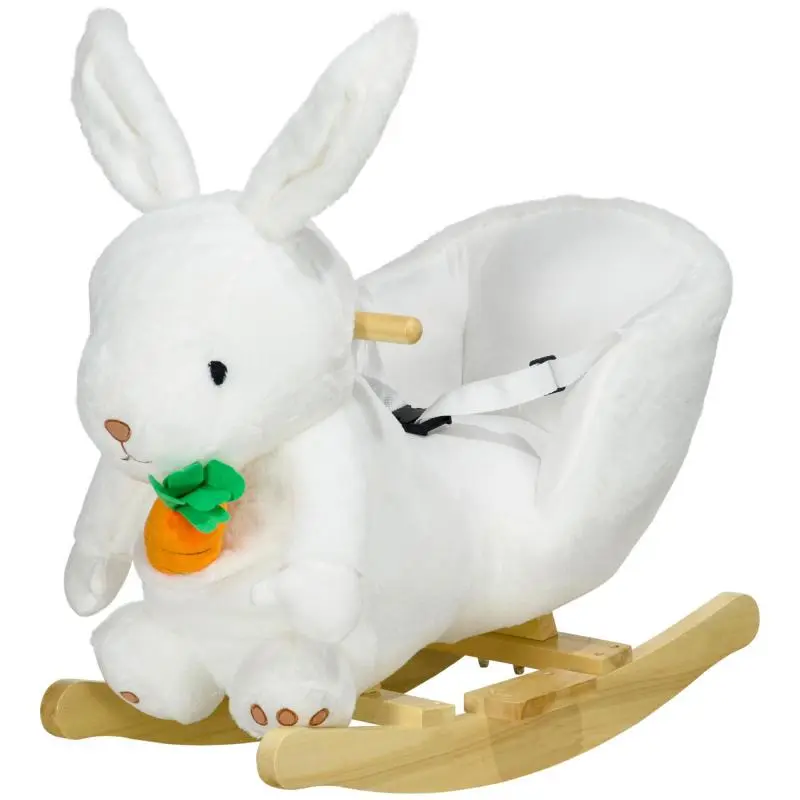 Rabbit Rocking Animal with Sounds, White