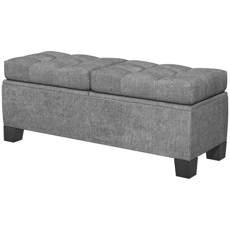 Upholstered Storage Bench, 116 cm