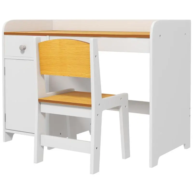 Children’s Wooden School Desk and Chair with Drawer