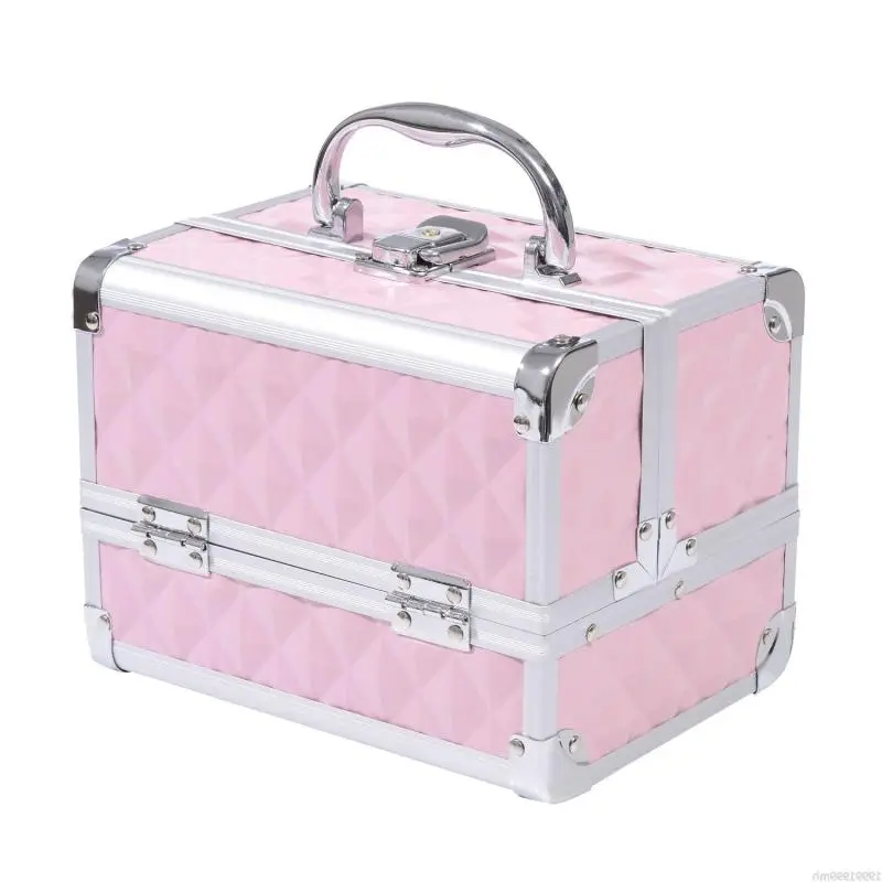 Makeup Case with Cantilever Tray, Pink