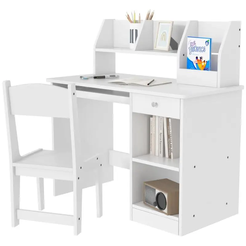 Children’s Desk and Chair Set, White