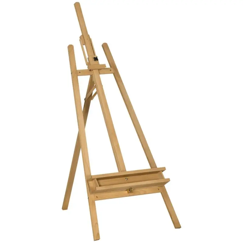 Folding Beech Easel with Adjustable Height and Angle, 65x110x180-235 cm
