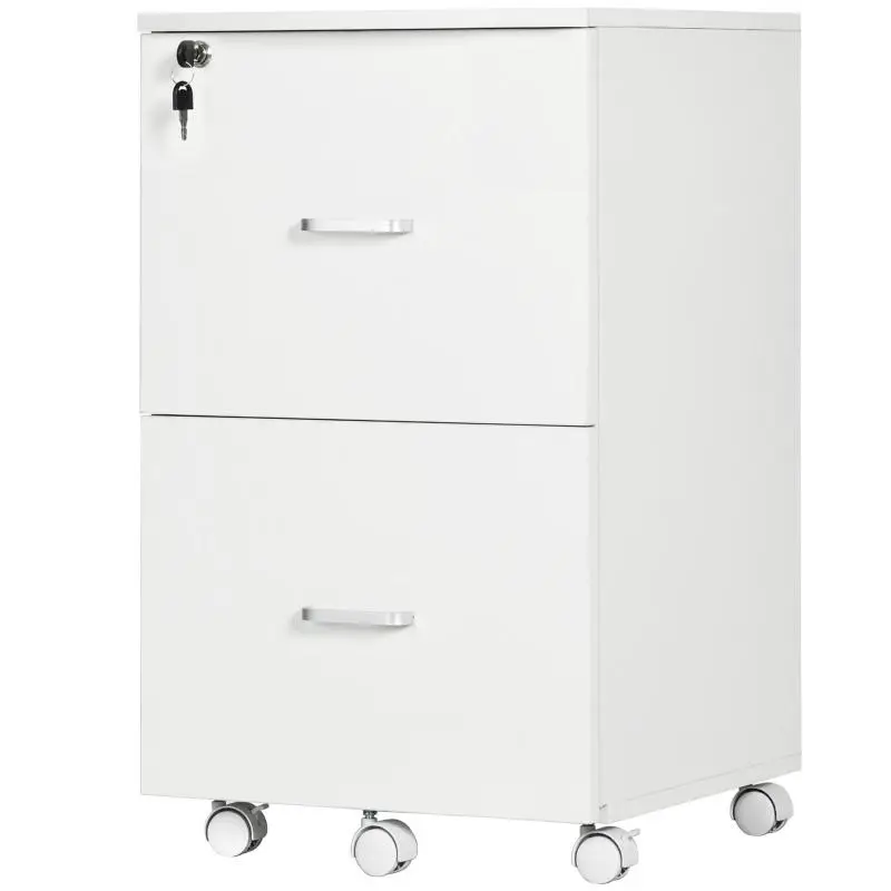 Office Filing Cabinet with 2 Drawers, White
