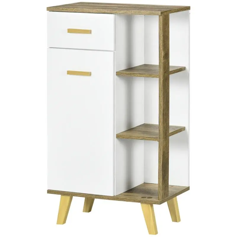 Bathroom Unit with Cabinet, Drawer and Open Shelves