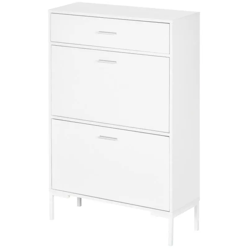 Shoe Cabinet for 12 Pairs with 2 Drop-Down Doors