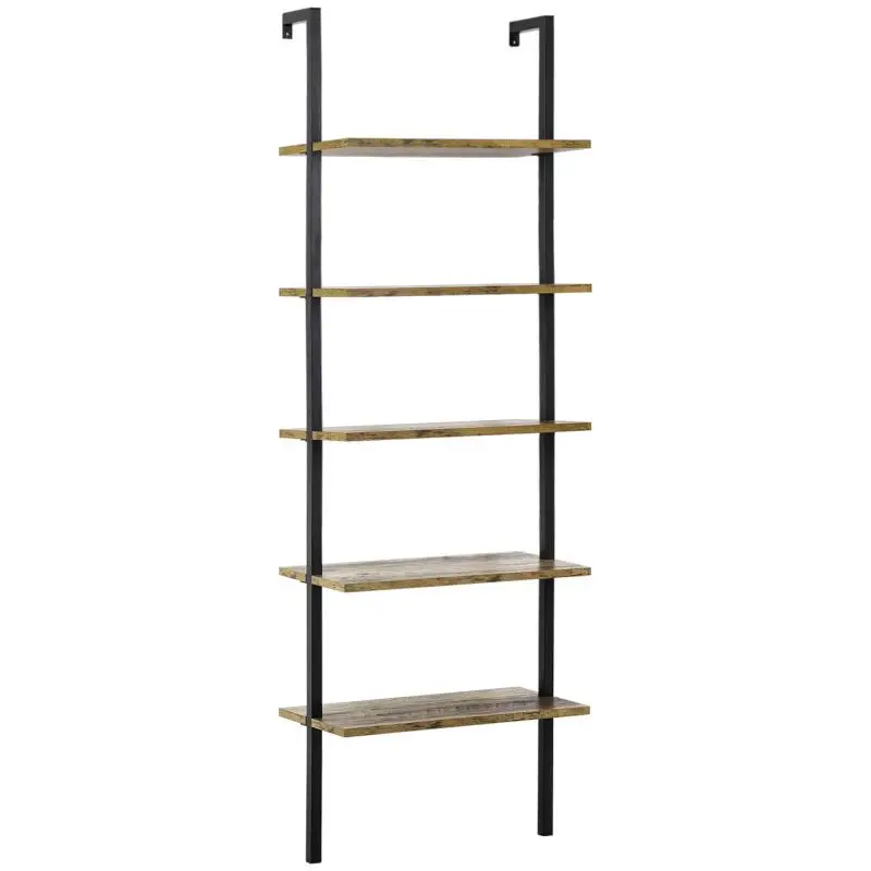 5-Tier Ladder Bookshelf, 60 × 30 × 184.5 cm