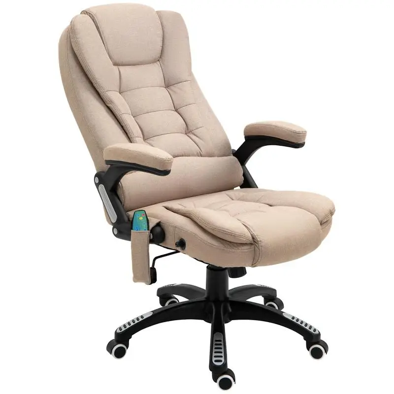 Height-Adjustable Massage Office Chair, Beige