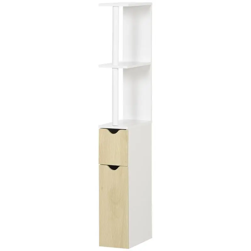 Bathroom Tall Cabinet with 2 Shelves and 2 Cupboards
