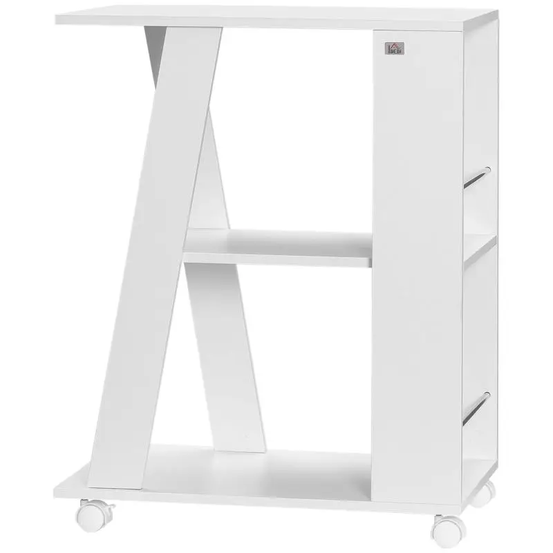 Wooden Kitchen Serving Trolley with 2 Shelves