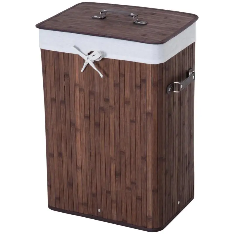 Bamboo Laundry Basket with Lid and Liner