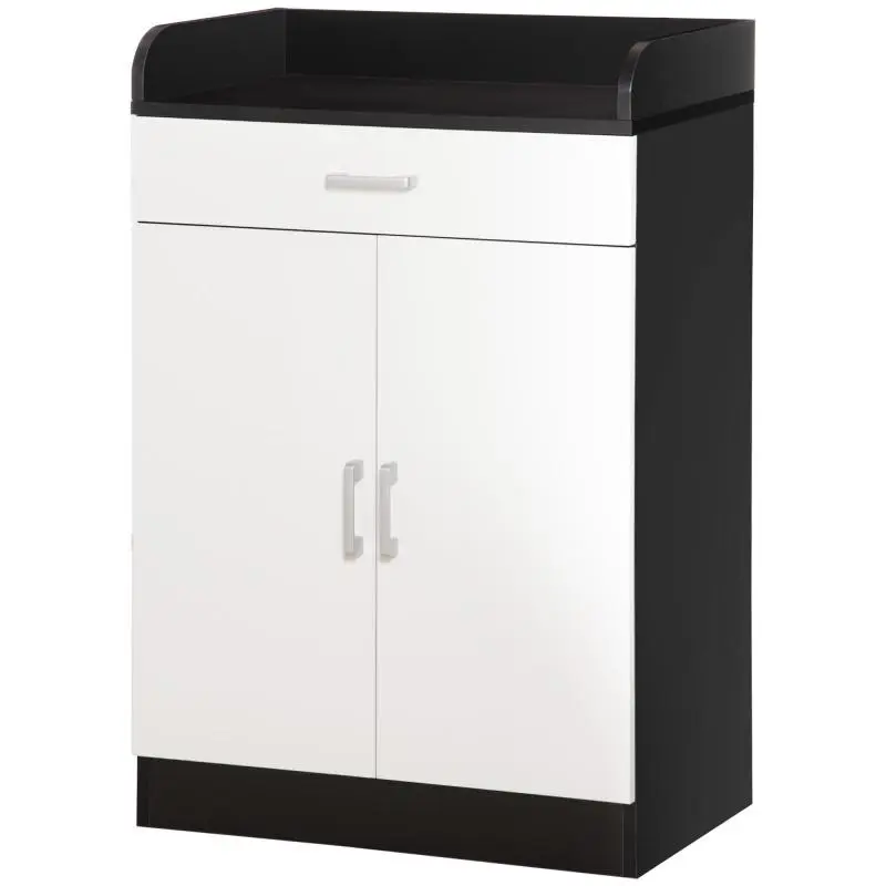 Wooden Cabinet with Drawer and Adjustable Shelf, 60 cm