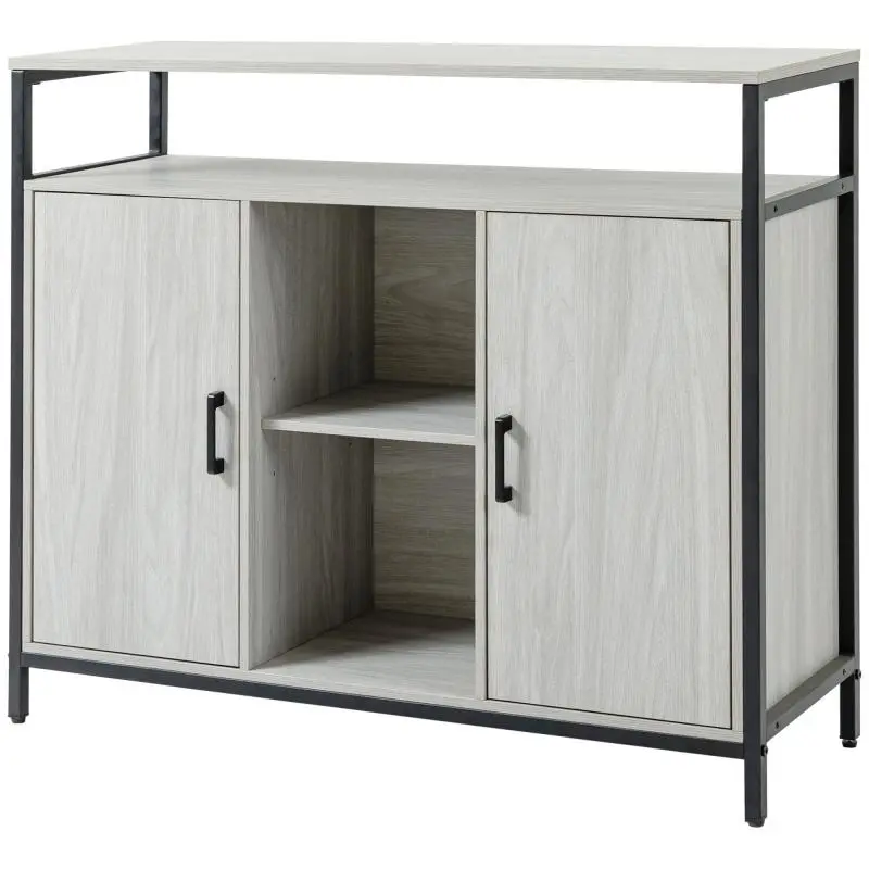 Sideboard with 2 Cabinets, 100 cm, Light Grey