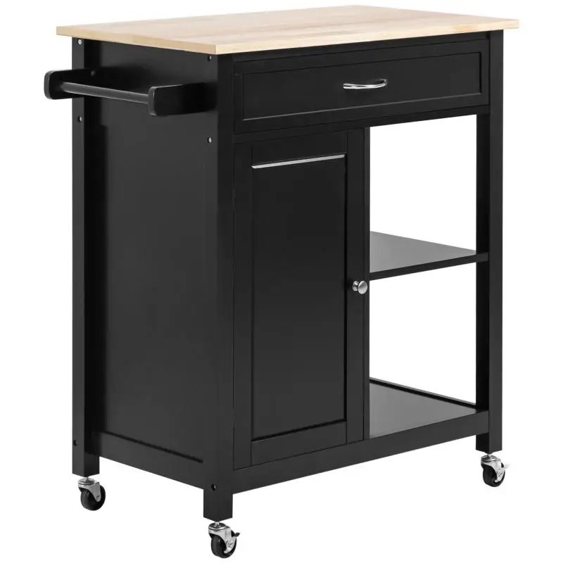 Kitchen Trolley with Drawer and Wheels
