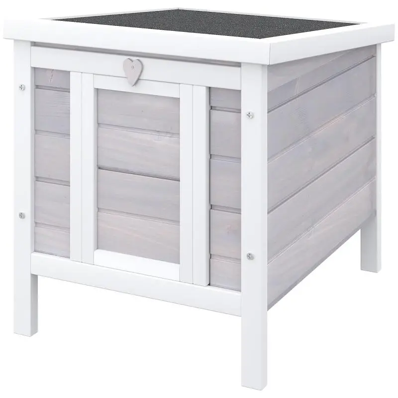 Outdoor Wooden Rabbit Hutch with Asphalt Roof