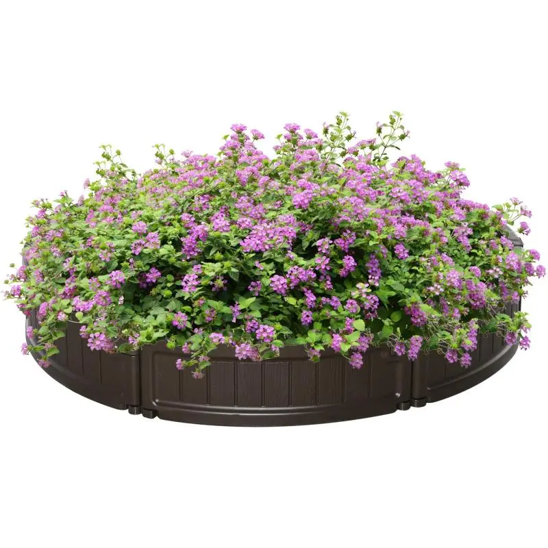 Round Raised Garden Bed, 123 cm, Brown