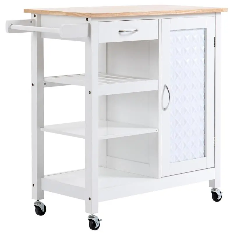 Kitchen Trolley with Drawer and Shelf