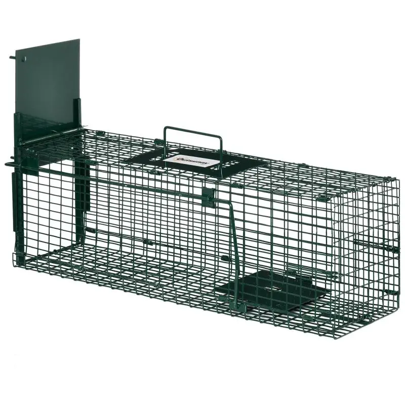Rat, Mice, and Nutria Trap Cage with Single Door, 60x18x20cm, Green