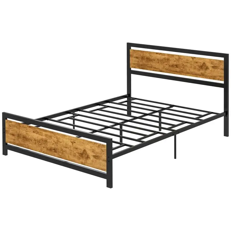 Double Bed Frame with Slats, 140 × 200 cm