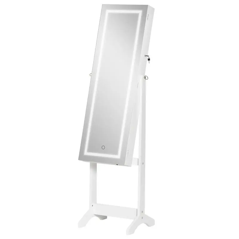 Freestanding Jewellery Mirror with LED Light, 151.5 cm