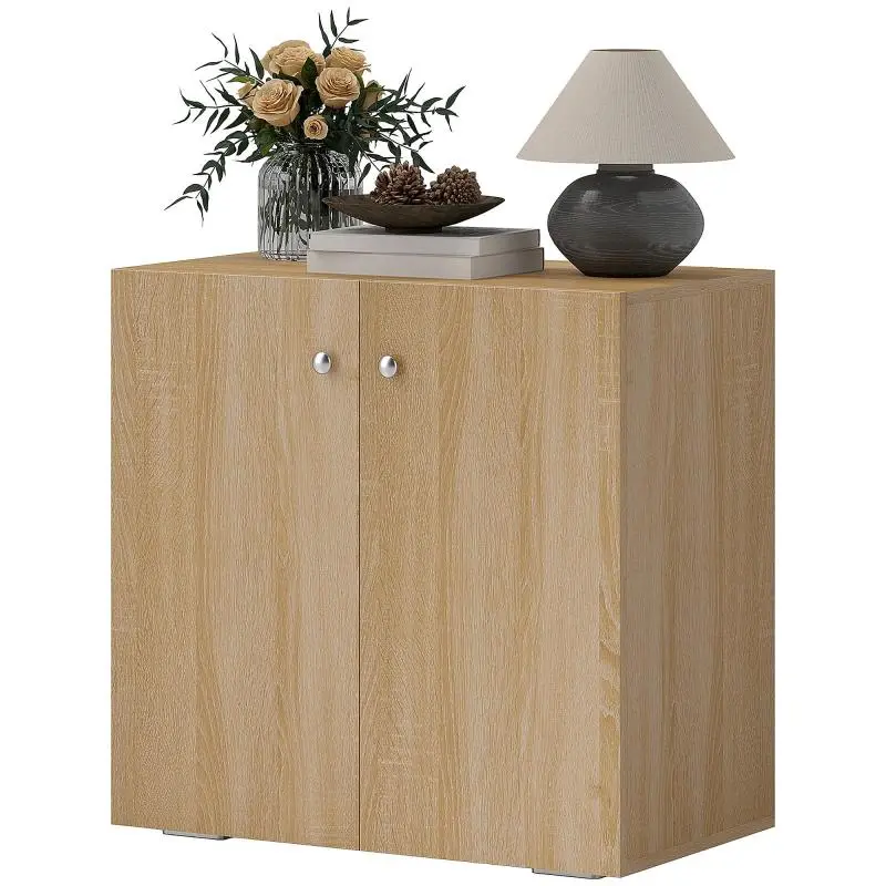 2-Door Multipurpose Cabinet with Aluminium Handles, 70 cm