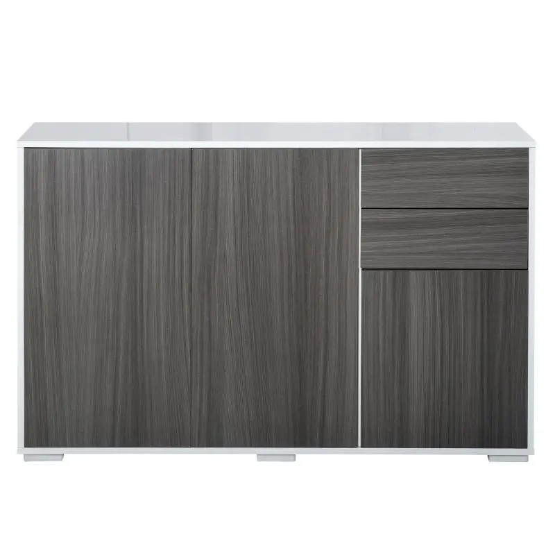 Multipurpose Cabinet with 2 Drawers and 2 Cupboards, Grey