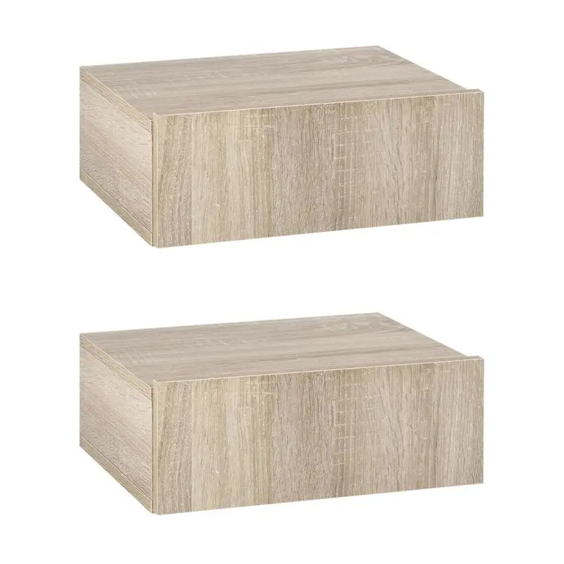 Set of 2 Floating Bedside Tables with Drawer
