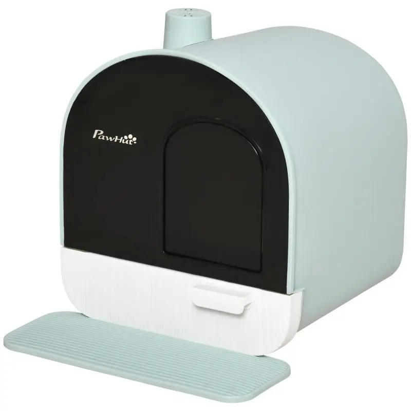 Closed Cat Litter Box with Filters, Scoop and Tray, PP Structure, 43x44x47cm, Green
