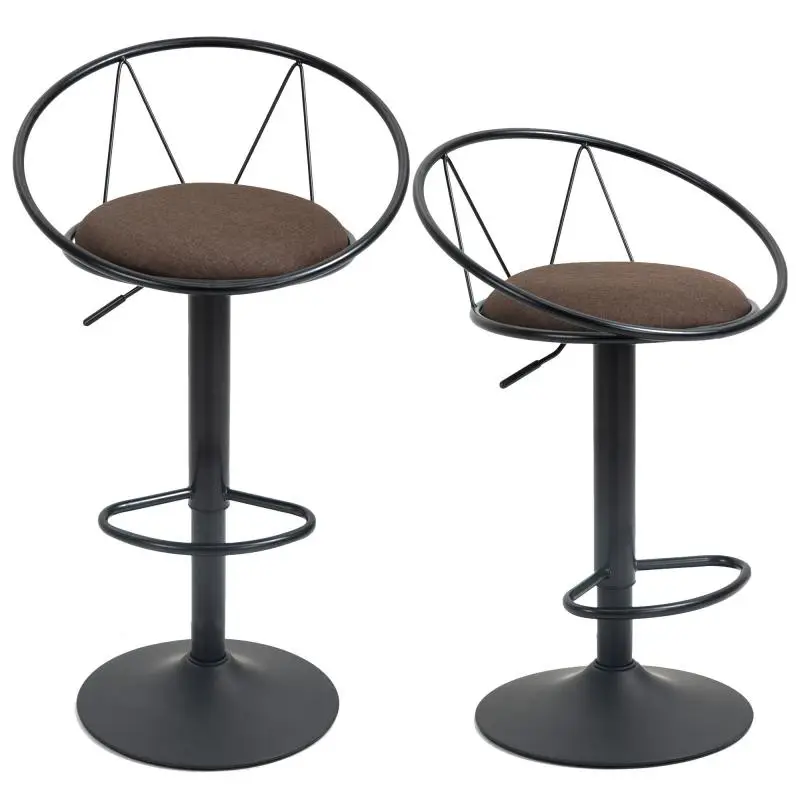Set of 2 Height-Adjustable Bar Stools