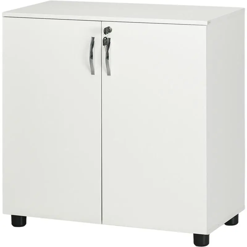 Lockable Filing Cabinet with 2 Doors and 2 Shelves