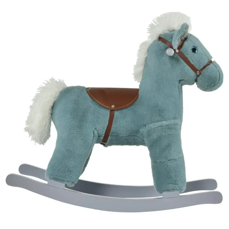 Plush Rocking Horse with Sounds and Teddy Bear