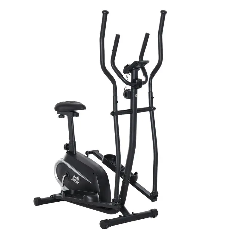 Magnetic Home Elliptical with LCD Screen, 8 Resistance Levels, and Adjustable Seat, 103x62x151cm Black