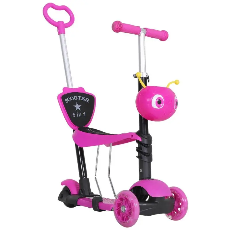 3-Wheel Kids Scooter with Seat and Adjustable Handlebar