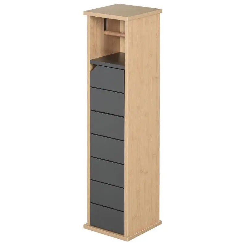 Tall Bathroom Cabinet with Toilet Paper Holder