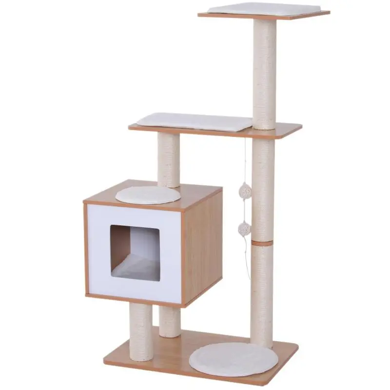Cat Scratching Post with Bed and Toys, 120 cm