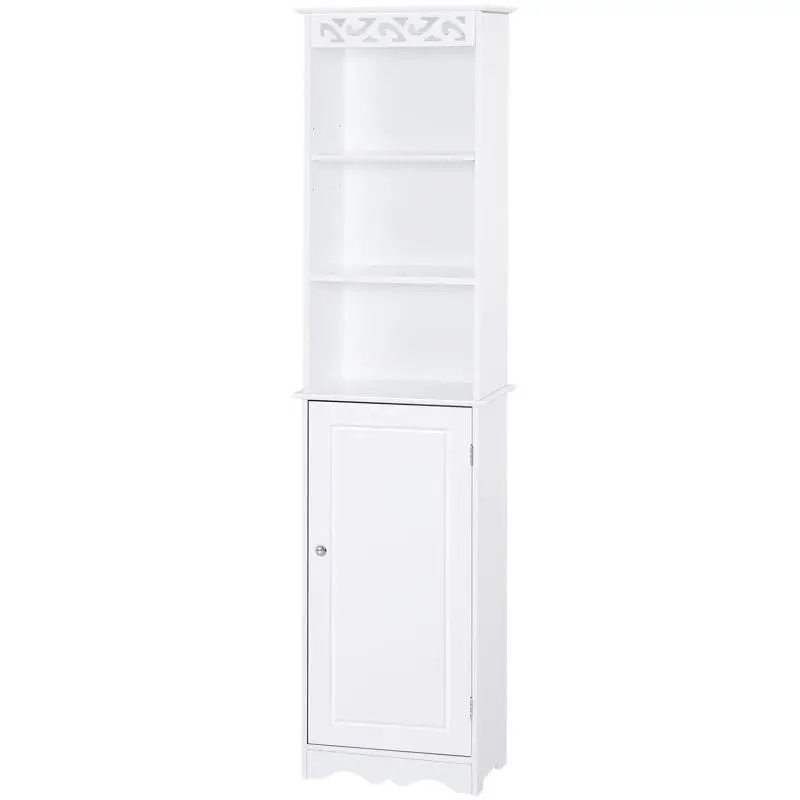 Tall Bathroom Cabinet with 3 Shelves, 160 cm