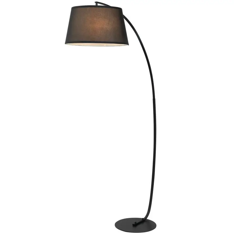Arched Floor Lamp with Fabric Shade, Black