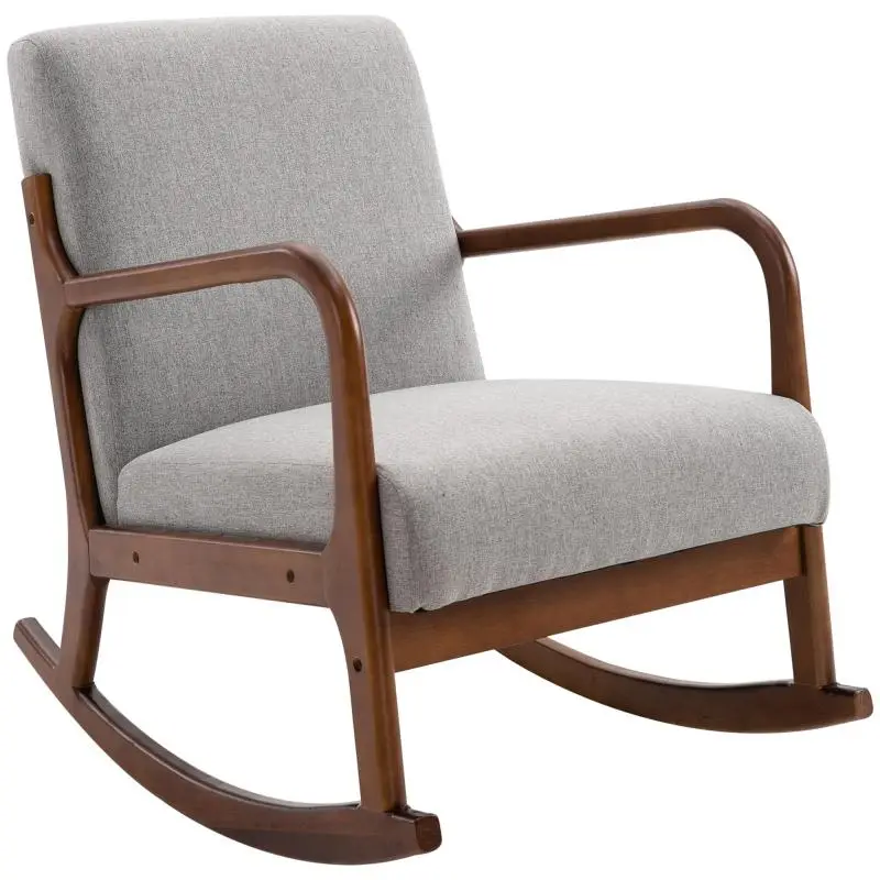 Upholstered Rocking Chair, Grey