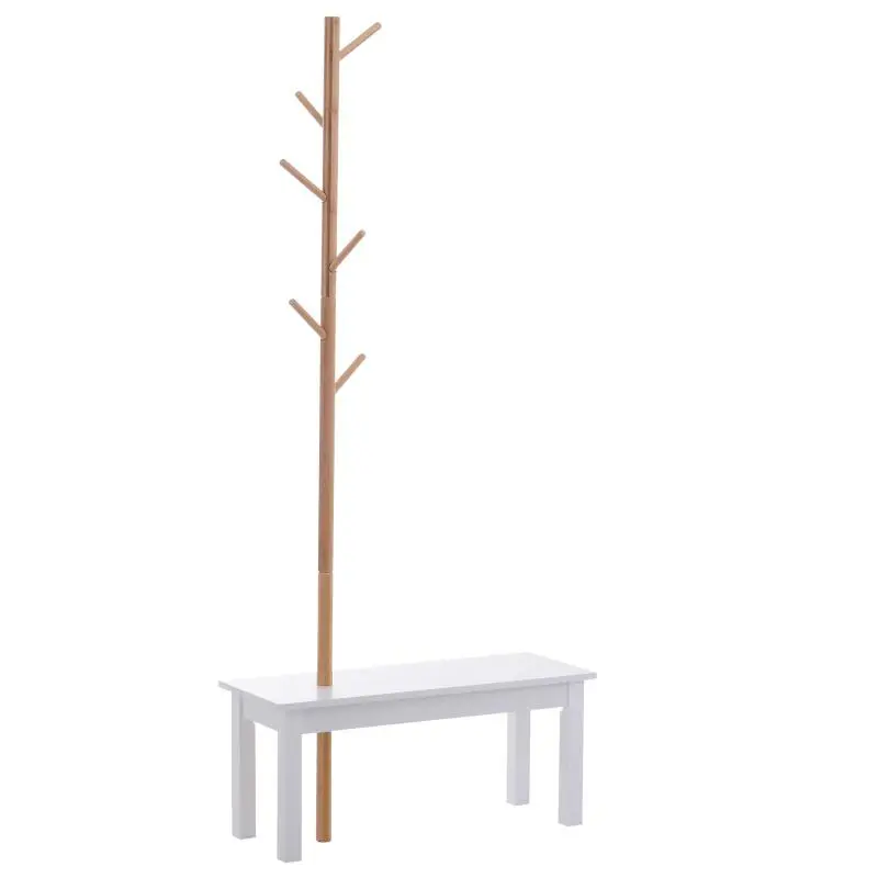 Entryway Bench with Coat Rack