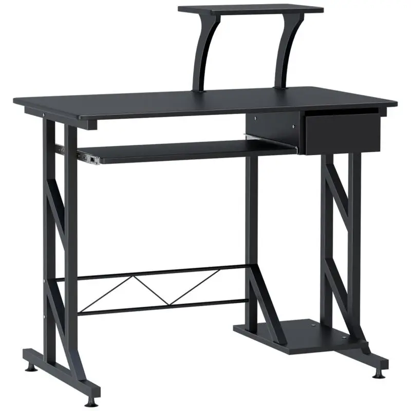 Computer Desk with Drawer and Keyboard Tray, 90 x 50 x 100 cm