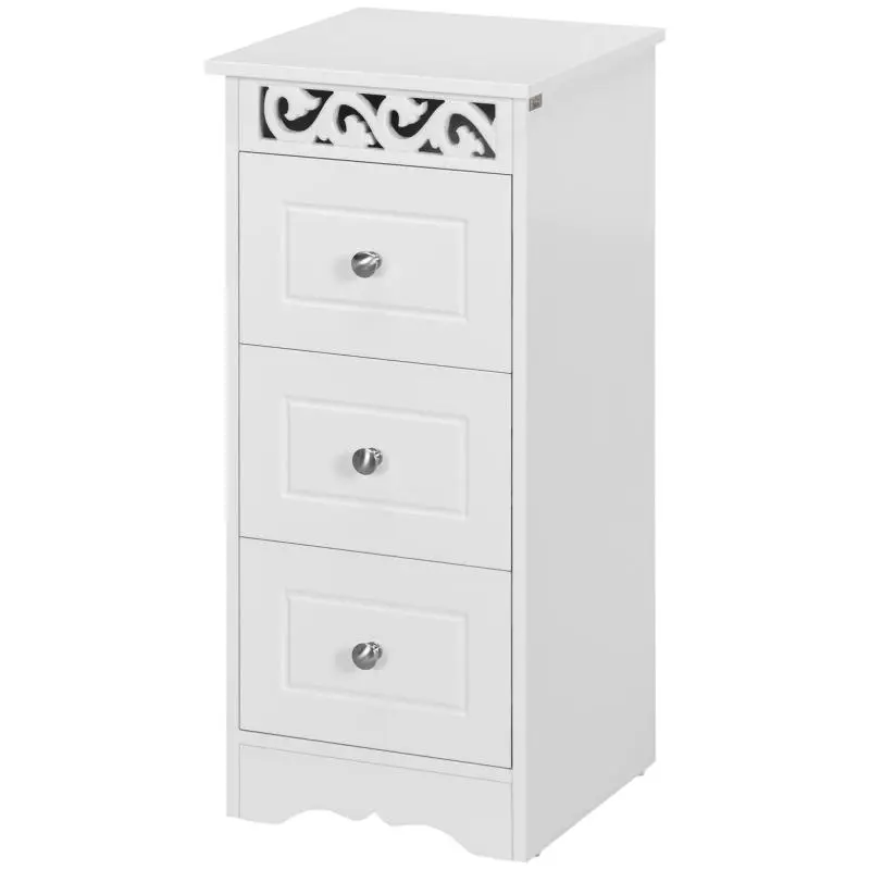 White Cabinet with 3 Drawers